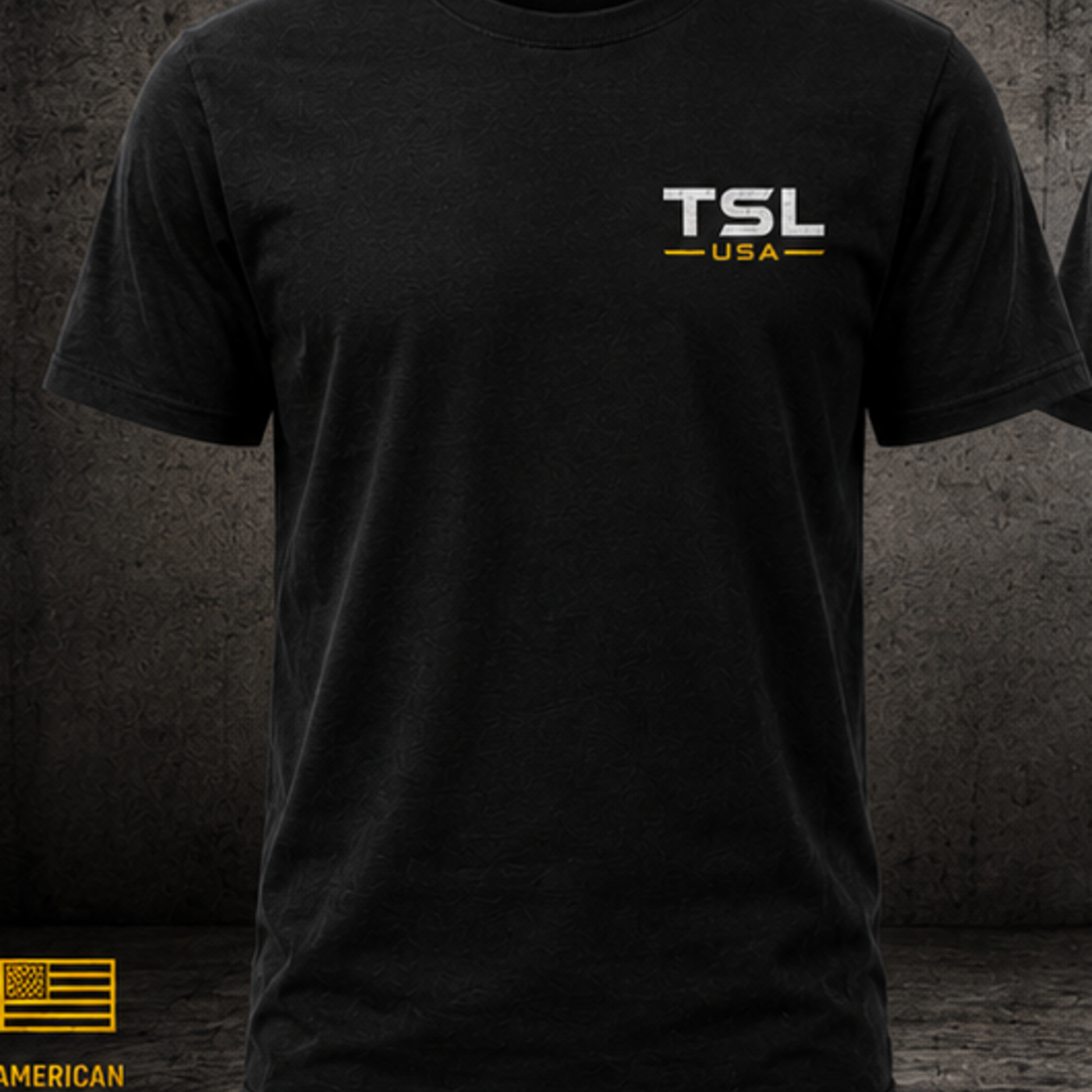 The Safety Flag Tee front view in black