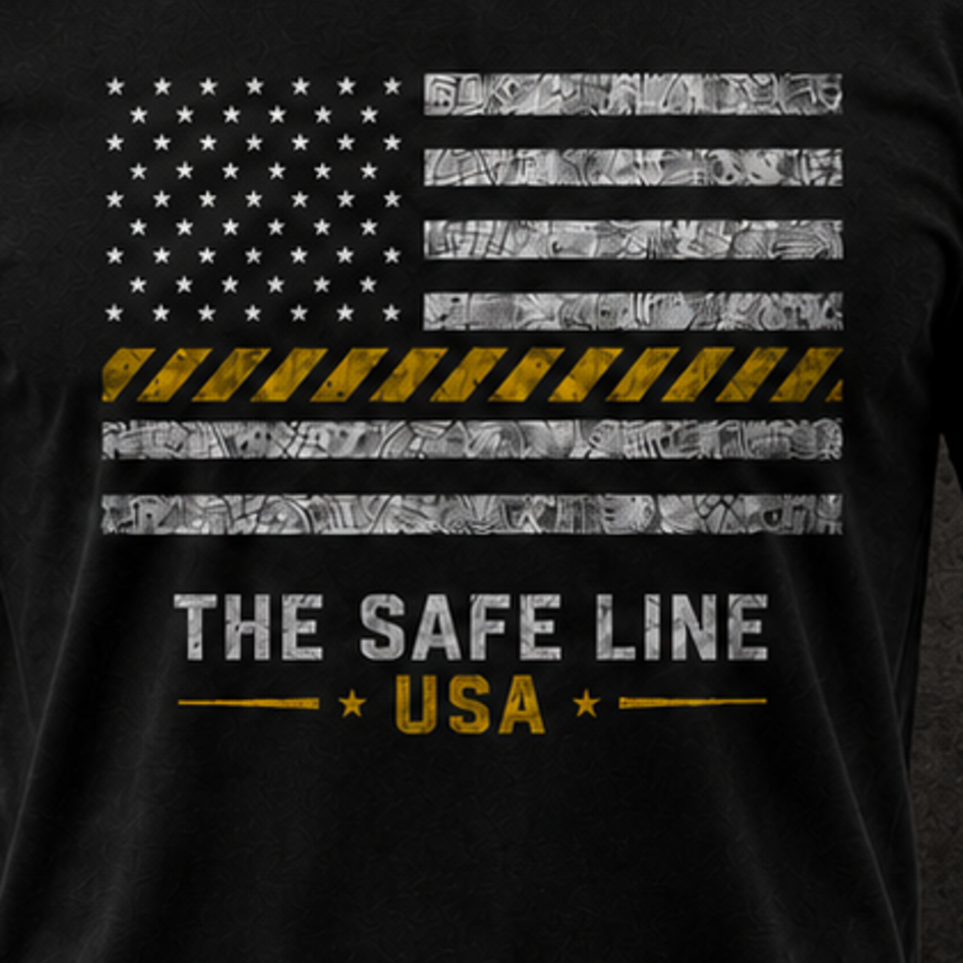 Close-up of The Safe Line USA Original Tee front print
