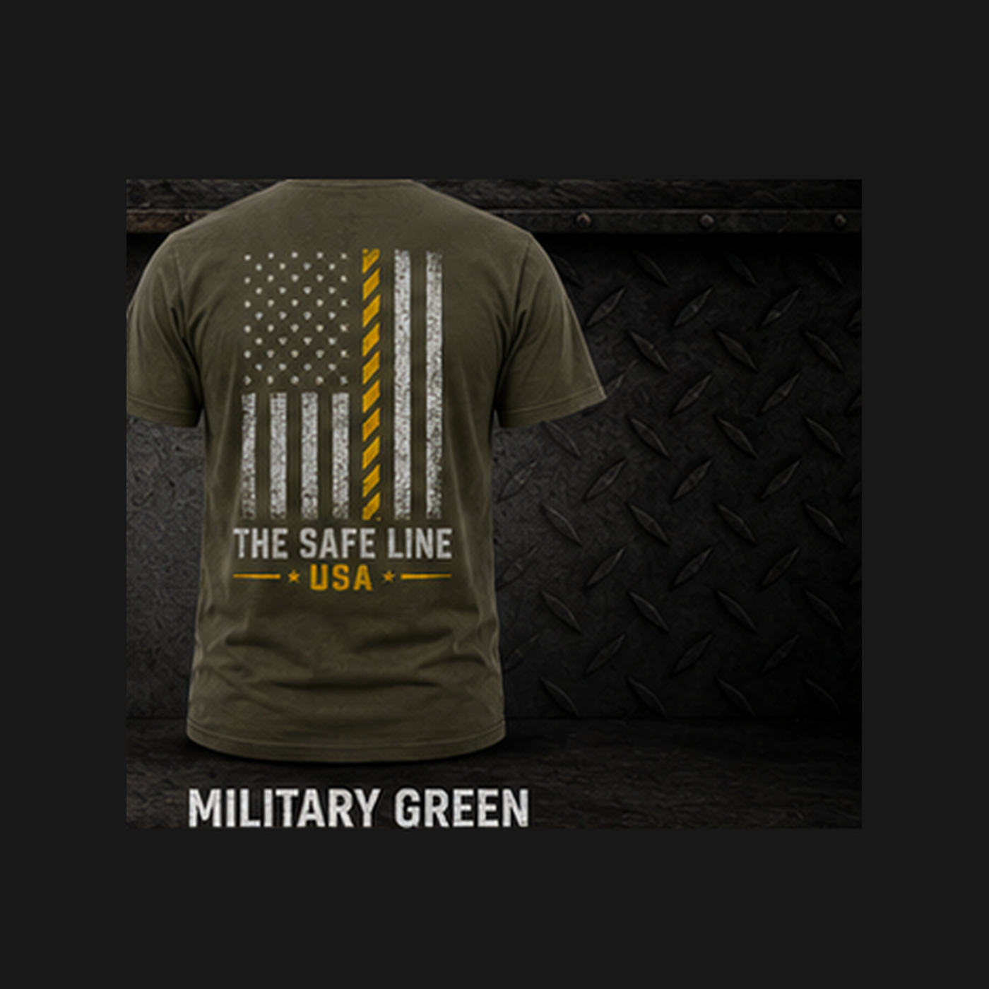 The Safety Flag Tee in Military Green