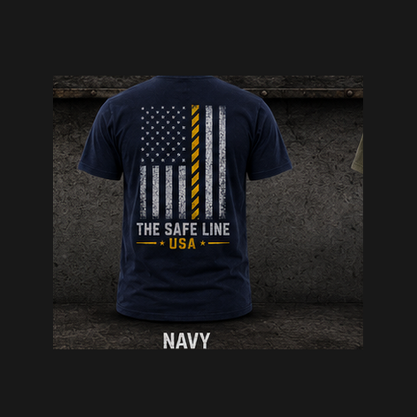 The Safety Flag Tee in Solid Navy