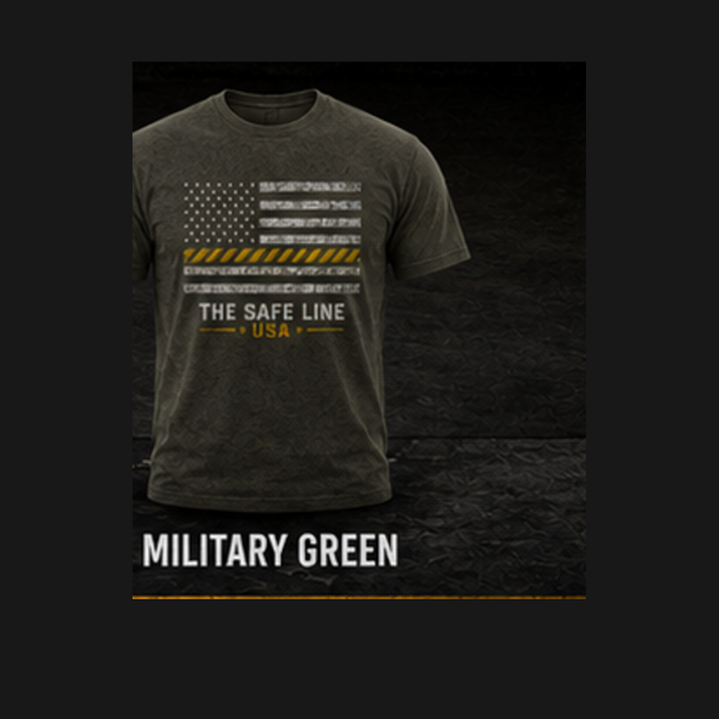 The Safe Line USA Original Tee in Military Green